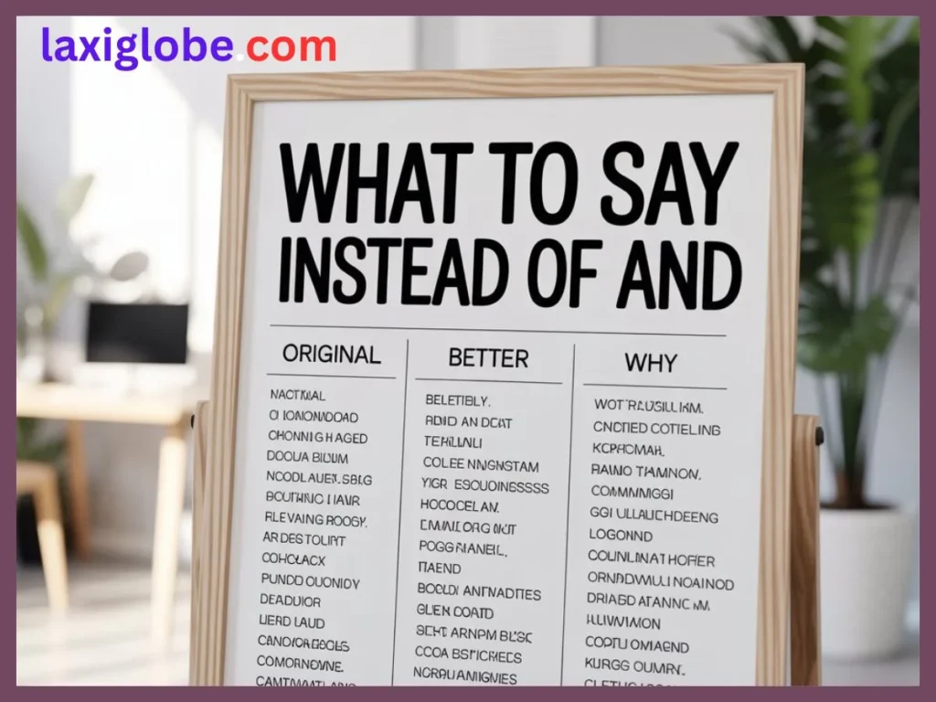 What to Say Instead of And 