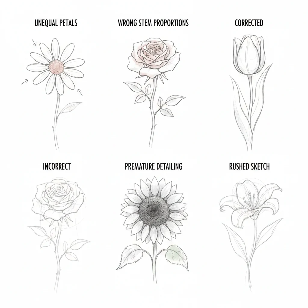 Common Mistakes in Flower Drawing