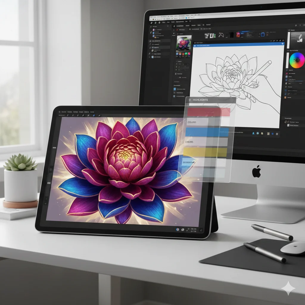 Digital Flower Drawing