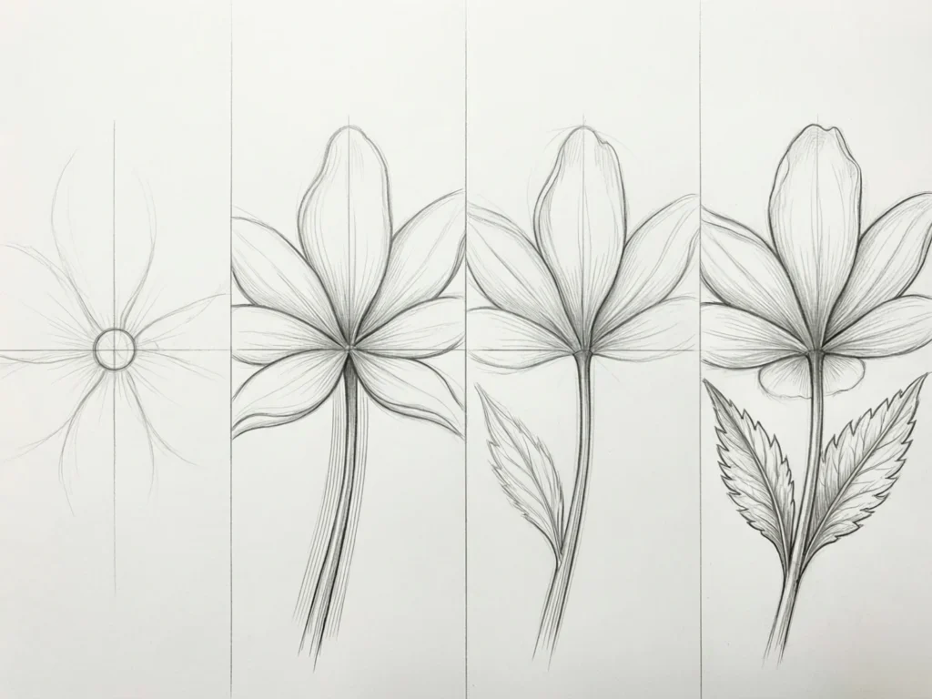 Step-by-Step Flower Drawing Guide